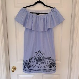 AQUA off the shoulder mini dress